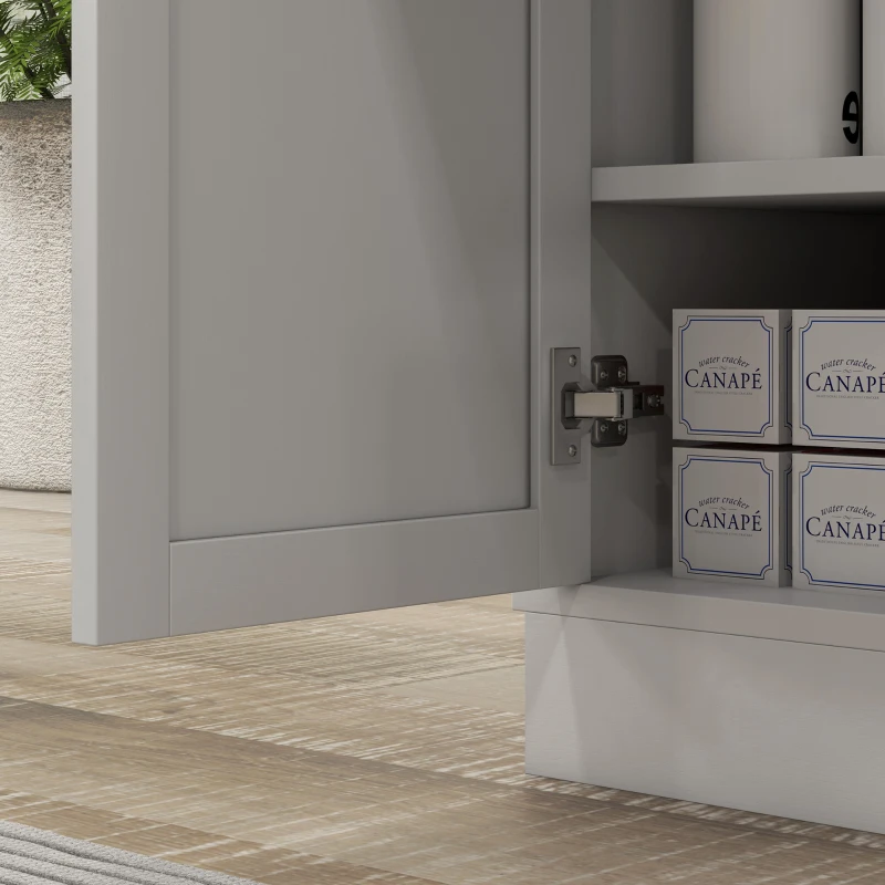 HOMCOM Microwave Cabinet, Kitchen Storage Cabinet with Drawer and Adjustable Shelf, White