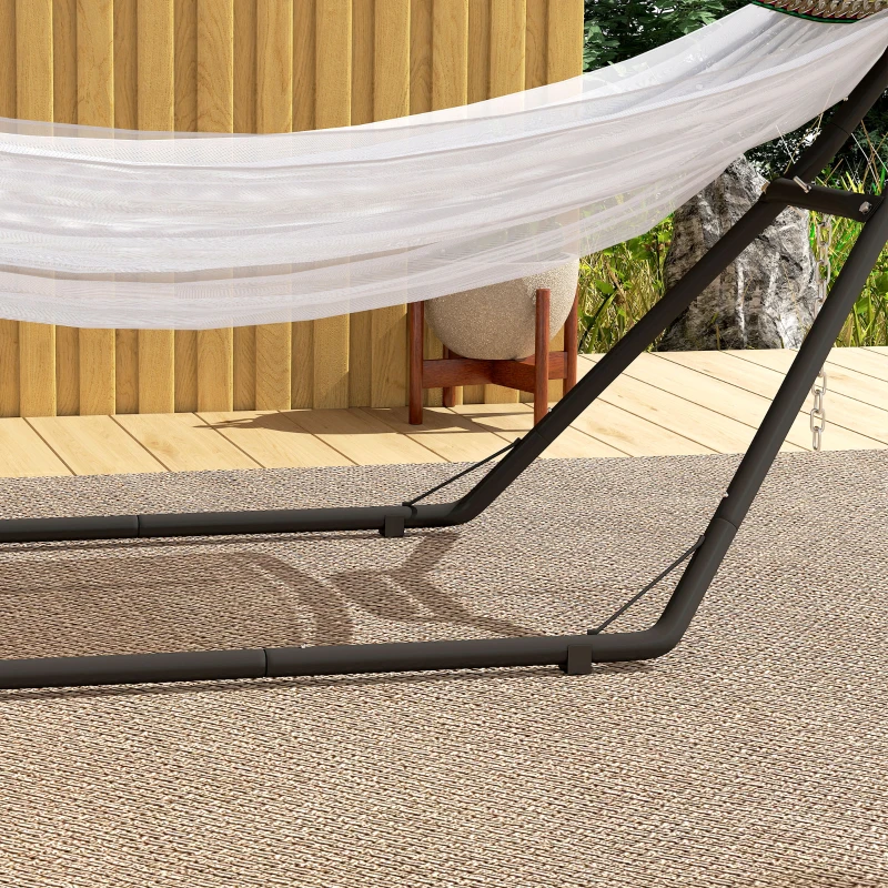 Outsunny Hammock Stand with Adjustable Height Steel Frame for 0.8" -1.2" Person 109.4" Black
