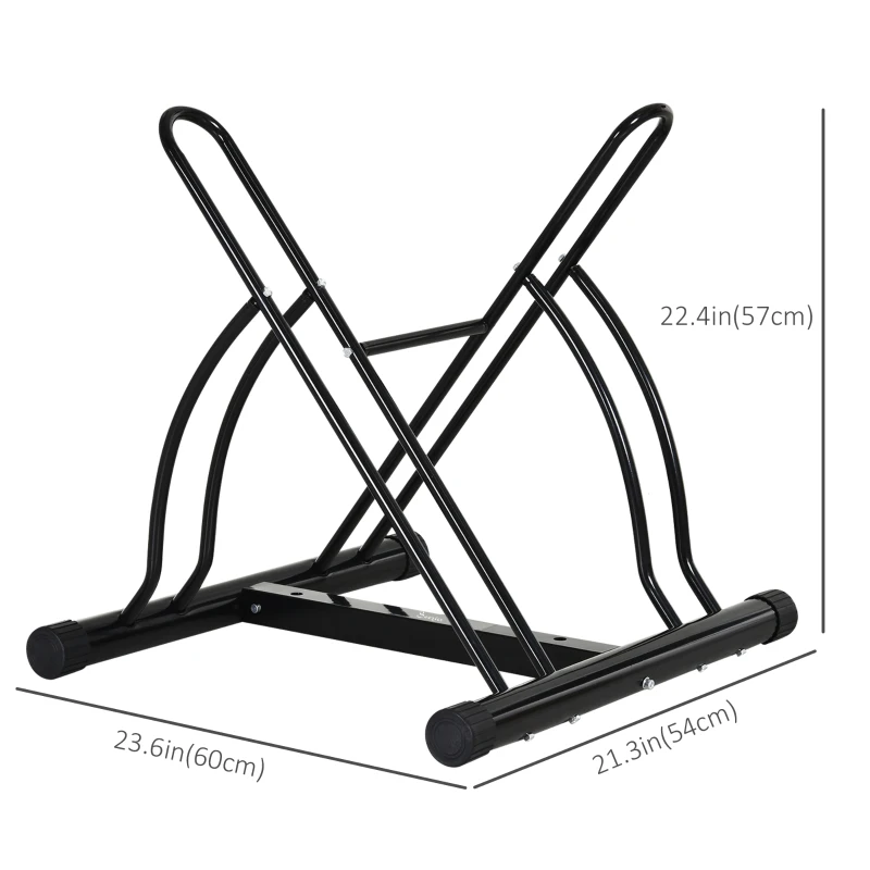 Soozier 2 Bike Rack Bicycle Floor Stand Bike Parking Garage Parking Organizer Indoor Bike Storage Holder, Indoor and Outdoor Storage