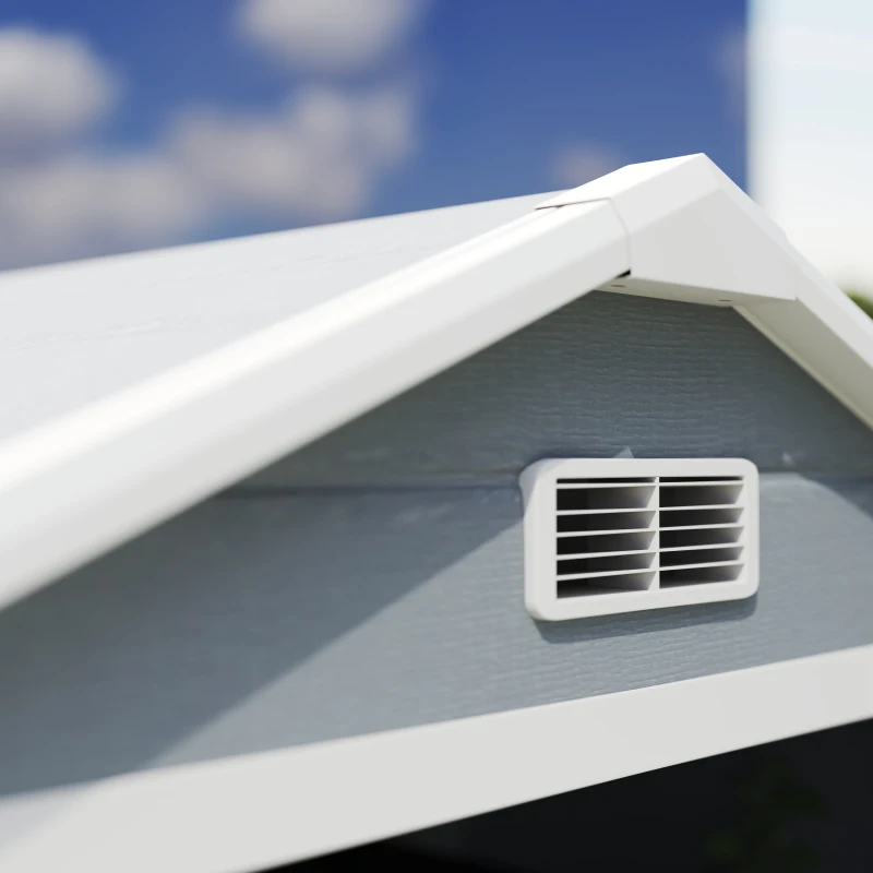 Outsunny 6x4.5 Outdoor Storage Shed, Lockable Tool Shed with Double Doors, Vent and Window for Garden, Cottage Style, Family Use, Gray