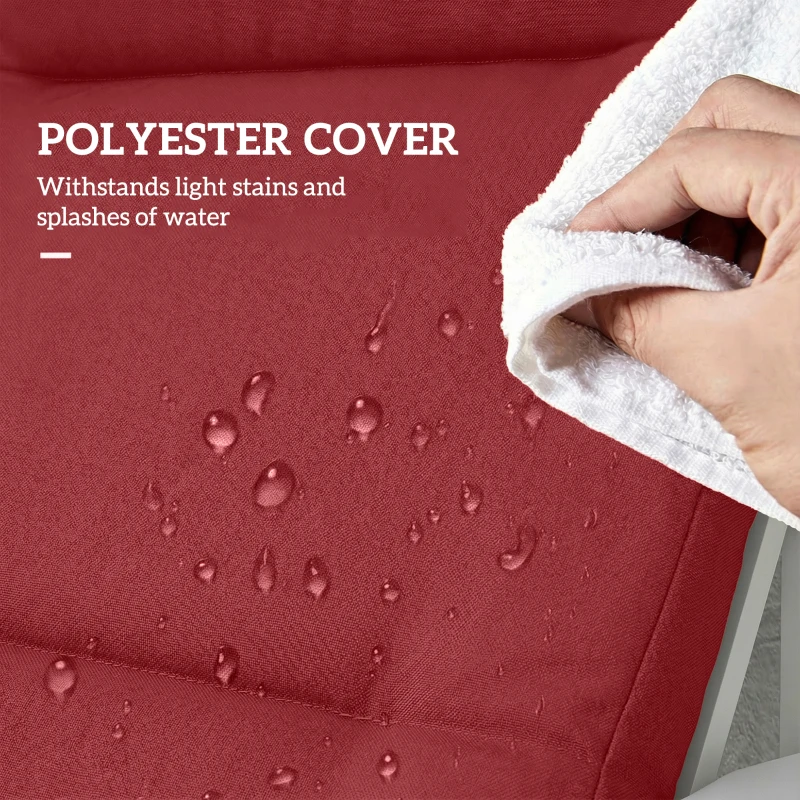 Outsunny Patio Chair Cushion for Adirondack Chairs Replacement Cushion with Back and Ties, Wine Red