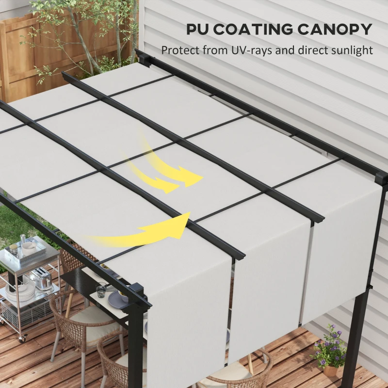 Outsunny 10' x 12' Metal Pergola, Outdoor Pergola with Retractable Canopy, for Garden, Patio, Backyard, Deck