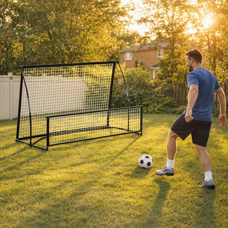 Soozier 2-in-1 Portable Soccer Rebounder Net, Dual-Sided and Foldable Bounce Back Net with Carry Bag for Soccer Baseball