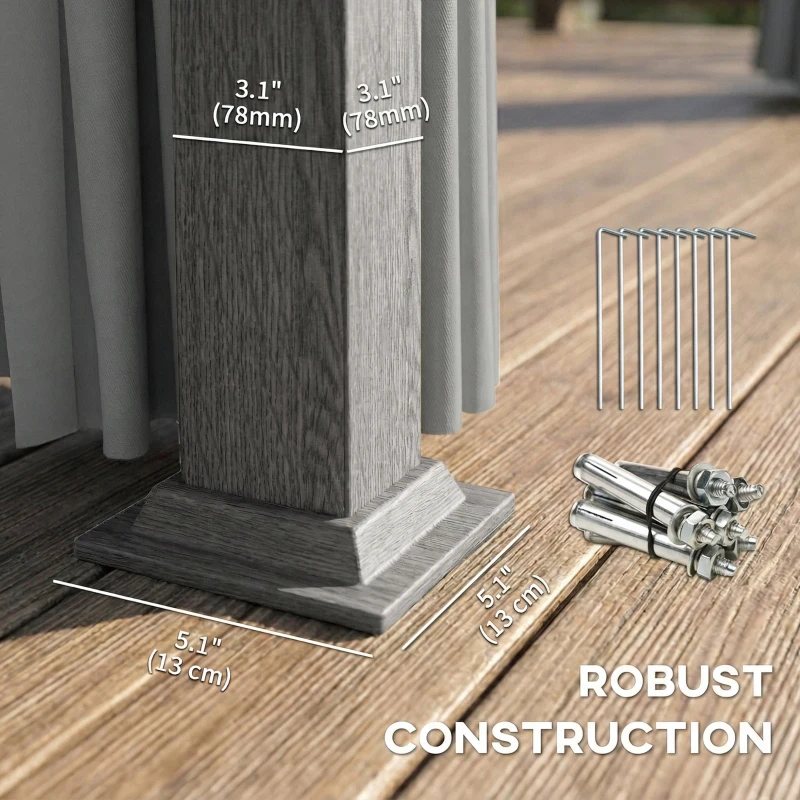 Outsunny 10' x 10' Hardtop Gazebo with Galvanized Steel Roof, Permanent Garden Gazebo with Netting and Curtains