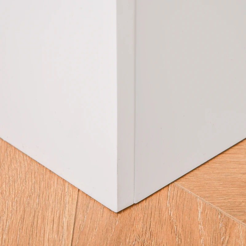 Qaba Wooden Kids Toy Box with Lid, Children Storage Organizer with Safety Hinge, Toy Trunk Chest, White