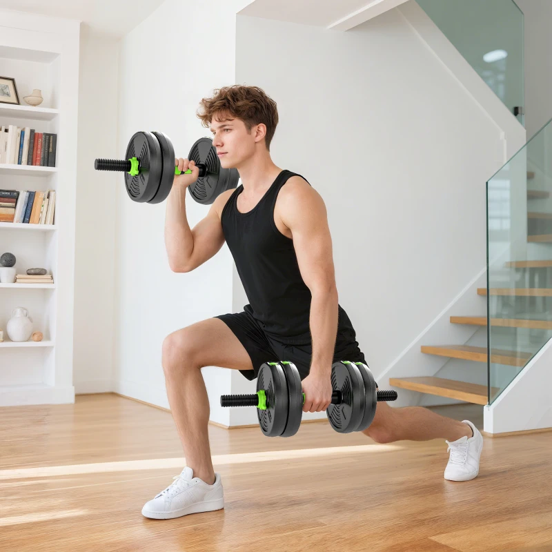 Soozier Adjustable Dumbbell Set, 3 in 1 Weights Dumbbells Set for Home Gym, 33lb Free Weights with Connector and Non-Slip Grip