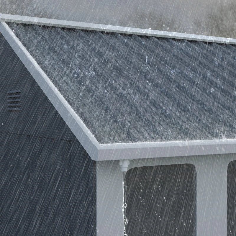 Outsunny 7' x 5.5' Metal Garden Storage Shed, Outdoor Tool Storage House with Lockable Door, Vents, Sloped Roof, Dark Grey