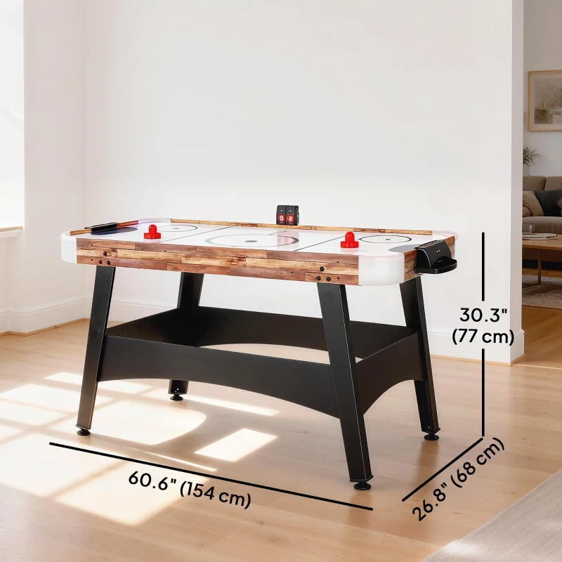 Soozier 61" Air Hockey Table, Arcade Game Table with LED Scoreboard and Manual Scorers, Pushers, Pucks