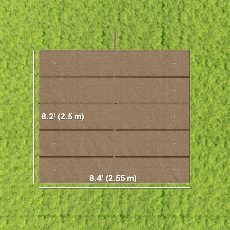 Outsunny 8.2' x 8.4' Retractable Pergola Canopy Replacement for 10' x 10' Frame, Pergola Cover Replacement (Cover Top Only), Tan