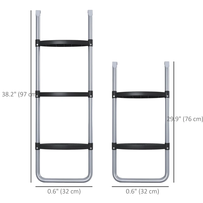 Soozier Trampoline Ladder Steel, 2/3 Steps Outdoor Trampoline Accessories, 38 Inch Length