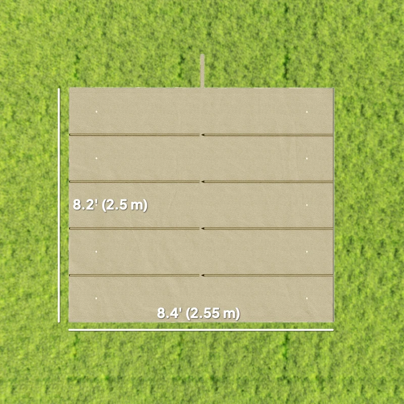 Outsunny 8.2' x 8.4' Retractable Pergola Canopy Replacement, Fit 10' x 10' Frame, Pergola Cover Replacement Top Only, Beige