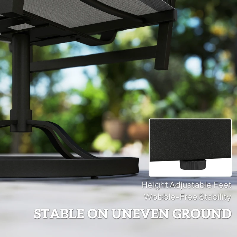 Outsunny Patio Swivel Chair Set of 2, Swivel Rocker Outdoor Chairs with High Back, for Lawn Garden Backyard Deck, Light Grey