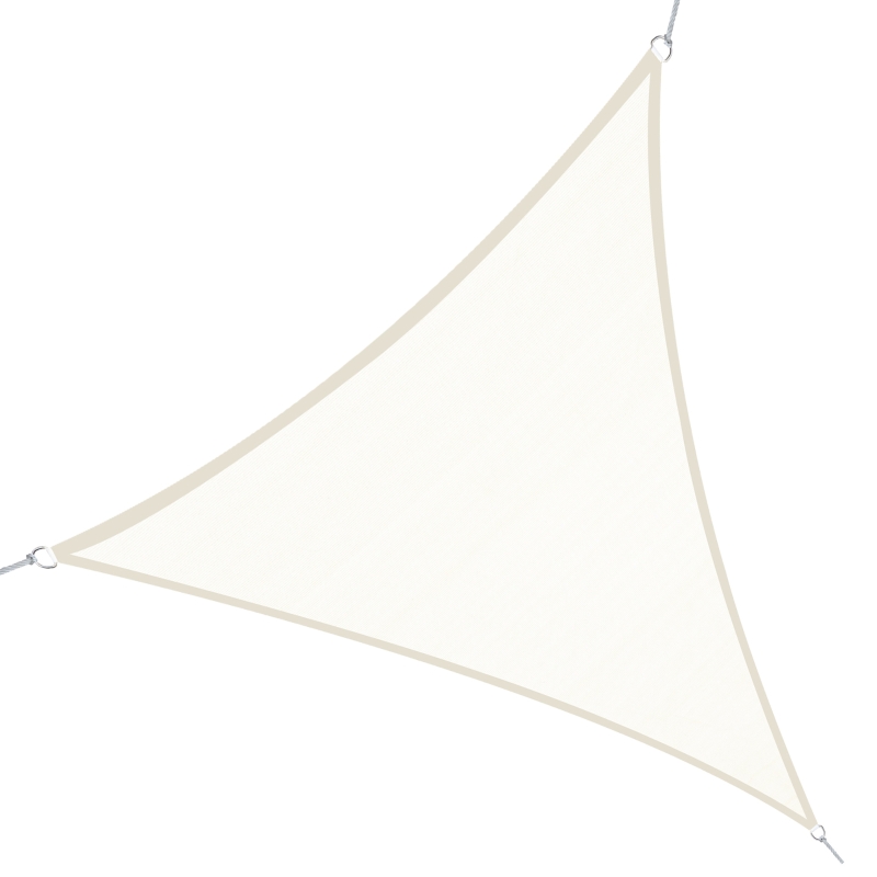 Outsunny Triangle 13x13x13ft Sun Sail Shade Garden UV Block Sunshade Outdoor Canopy Patio Lawn Shelter Cream White
