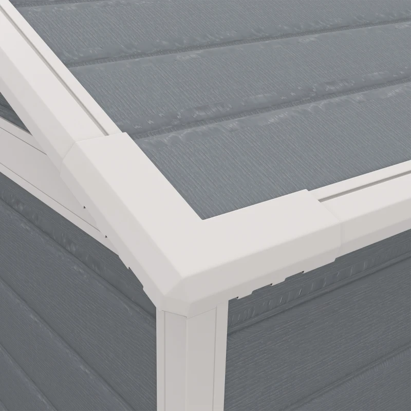 Outsunny 6x4.5 Outdoor Storage Shed, Lockable Tool Shed with Double Doors, Vent and Window for Garden, Cottage Style, Family Use, Gray