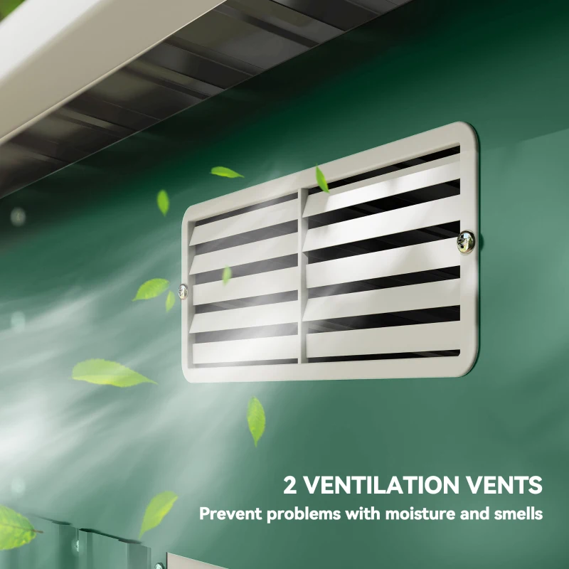 Outsunny 7'x 4' Metal Patio Storage Shed Garden Lockable Shed Tool Utility Storage Unit, Green