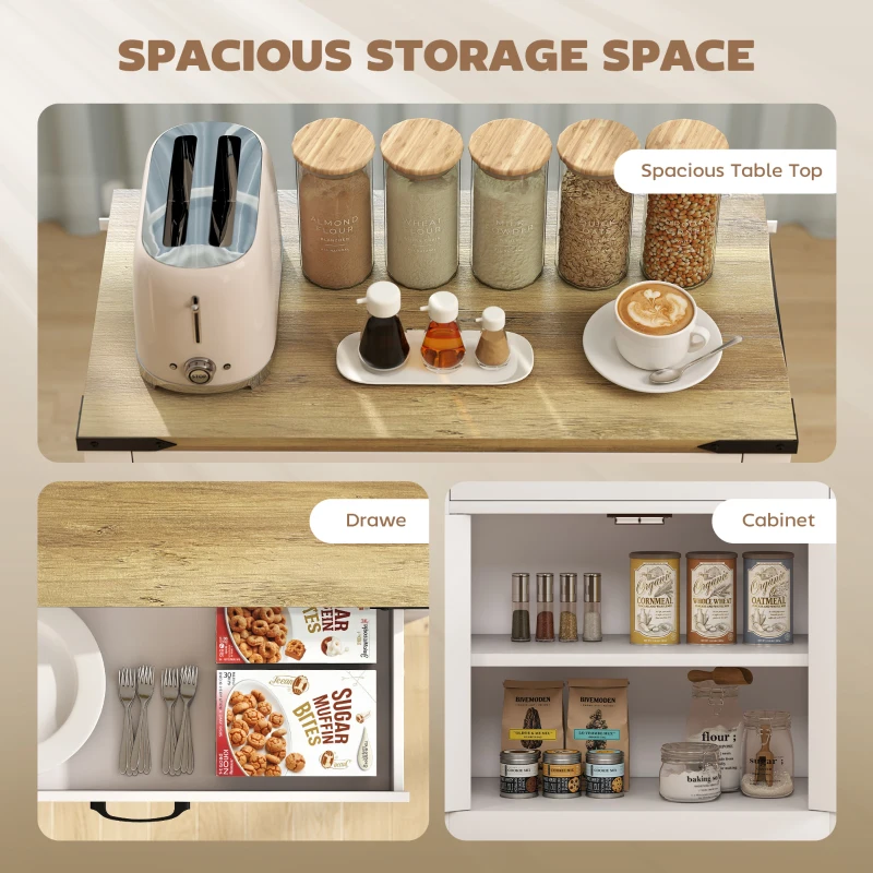 HOMCOM Sideboard Buffet Cabinet, Farmhouse Kitchen Storage Cabinet w/ Drawer and Shelf for Living Room, Entryway