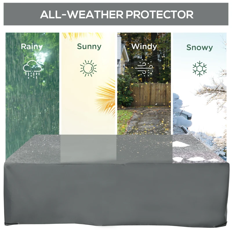 Outsunny Patio Furniture Covers Waterproof for Lounge Chair Set, 600D Heavy Duty Oxford Patio Cover, 80.7" x 75.6" x 24", Grey