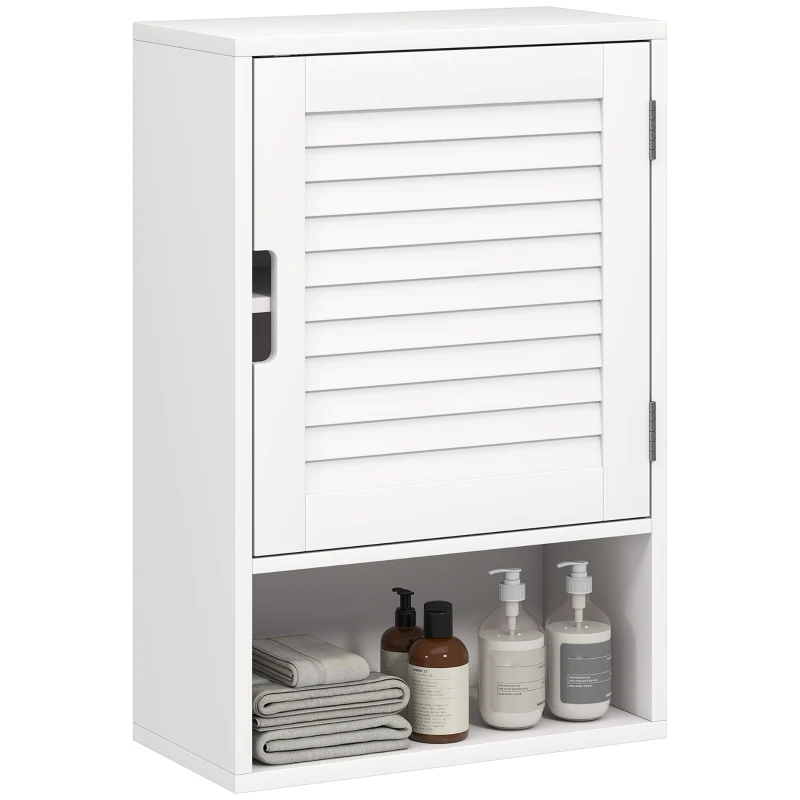 HOMCOM Bathroom Cabinet, Wall Mounted Storage Cabinet with Adjustable Shelves, 40 x 20 x 60 cm, White