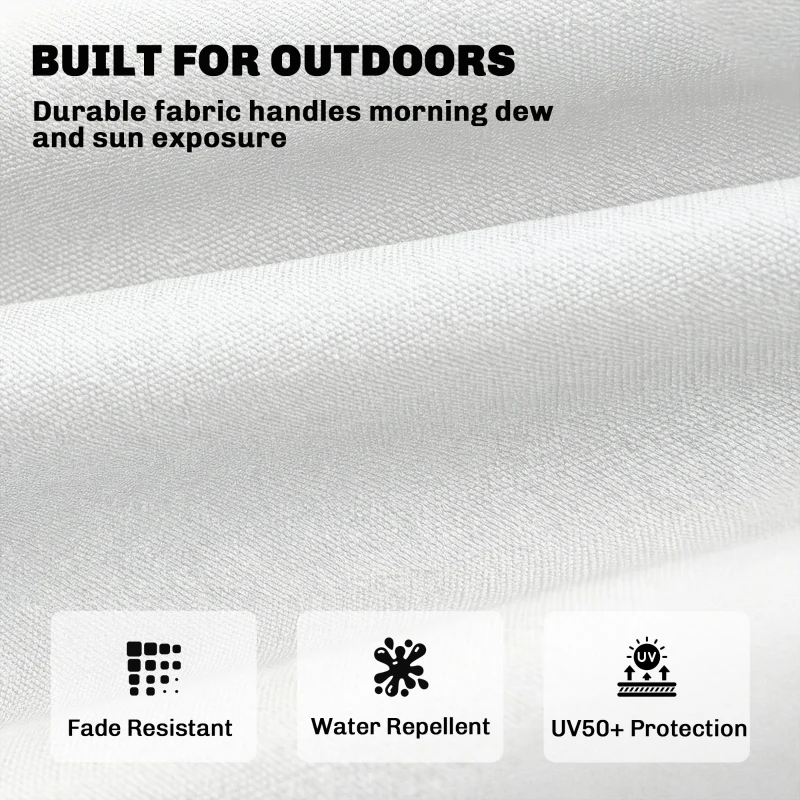 Outsunny Patio Lounge Chair Cushion, UV50+ Chaise Lounge Chair Cushion with Securing Straps for Patio, 78 x 25.6 inch, Cream White