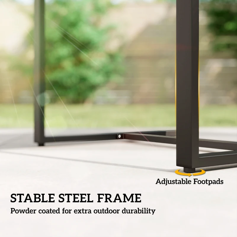 Outsunny Outdoor Bistro Set, 3 Piece Wicker Patio Furniture Set with Glass Top Table and Cushions for Porch, Balcony, Cream White