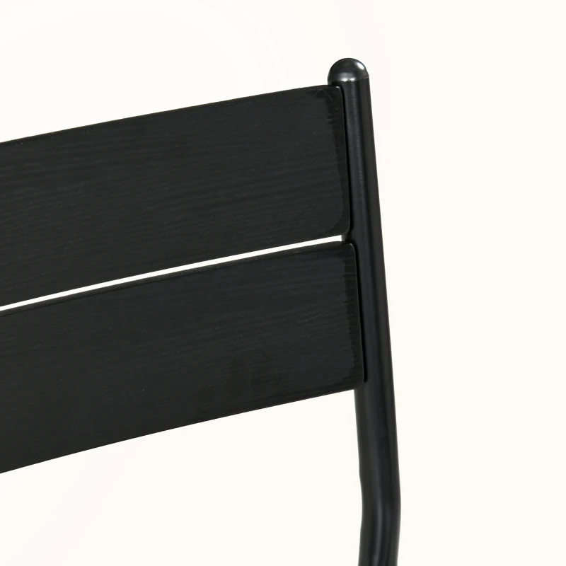 HOMCOM Dining Table Set for 2, 3 Piece Kitchen Table and Chairs with Metal Legs for Small Spaces, Black