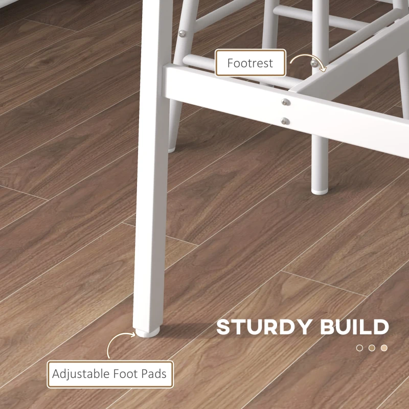 HOMCOM 3-Piece Counter Height Bar Table and Chairs, Dining Table and Chairs Set for 2, Pub Table and Chairs