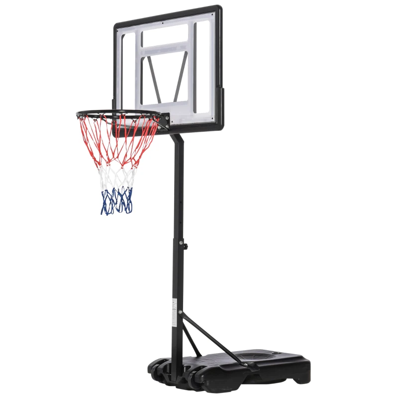 Soozier Portable Basketball Hoop System Stand Goal Pool Side with Height Adjustable 3FT-4FT, 32'' Backboard