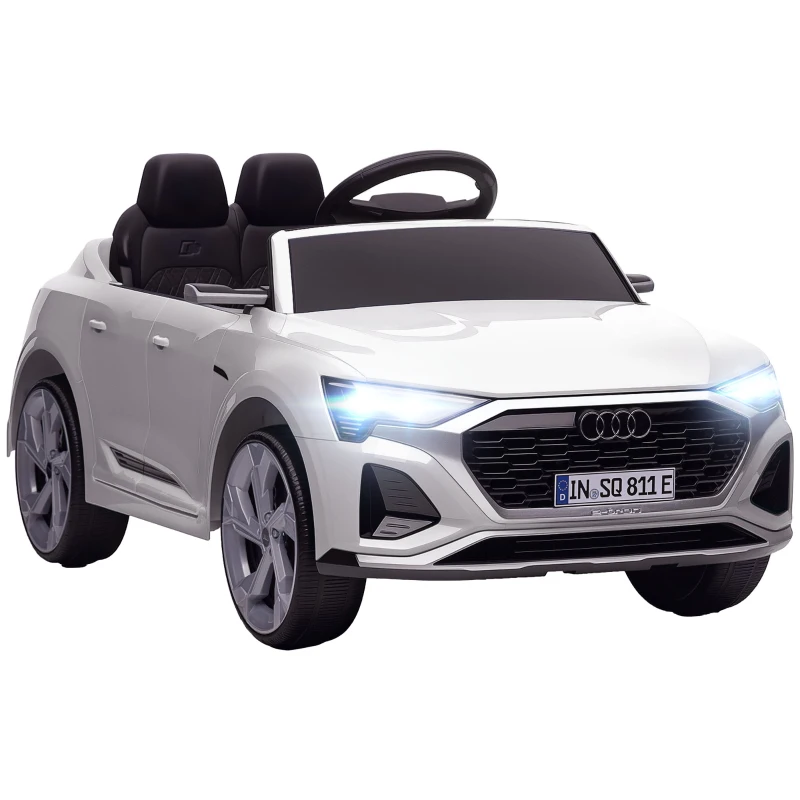 Qaba 12V Battery Powered Kids Electric Car, Audi Q8 etron Sportback Licensed Ride on Car w/ Remote Control, White