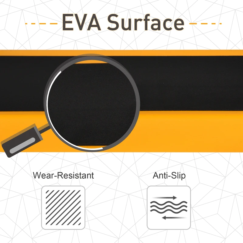 HOMCOM 2PCS Saw Horse Twin Pack Folding Workbench Metal Trestle Stands with Non-slip EVA Surface Orange