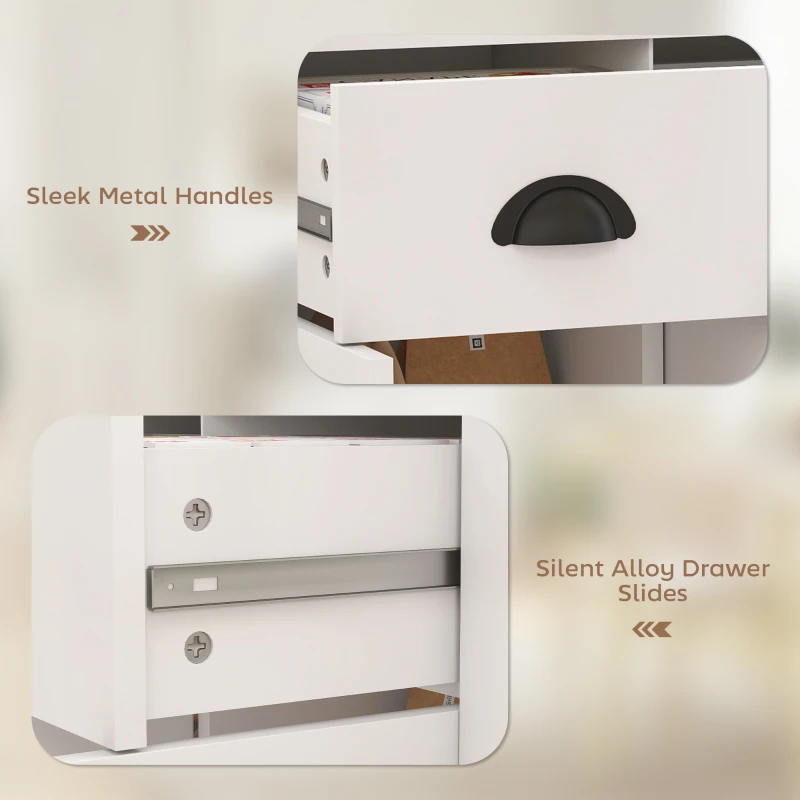 HOMCOM Sideboard Buffet Cabinet, 40" Kitchen Coffee Bar Cabinet with 3 Drawers and 2 Adjustable Shelves, White