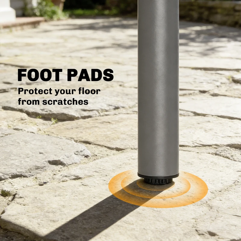 Outsunny 65" x 31.5" Outdoor Dining Table for 6, Metal Rectangular Patio Dining Table with Metal Slatted Top