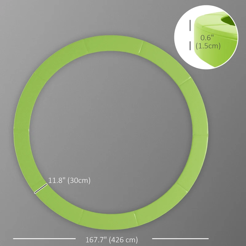 Soozier 14FT Trampoline Spring Cover, Trampoline Pad Replacement, All-Weather Trampoline Accessories, Green