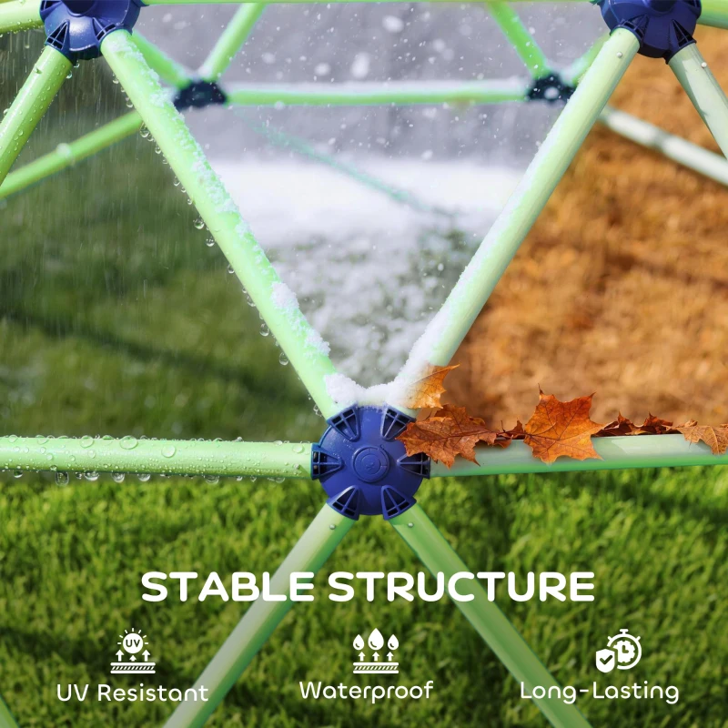 Qaba Climbing Dome, 6FT Geometric Dome Climber, Indoor Outdoor Jungle Gym Playground for Kids 3-8 Boys Girls, Green