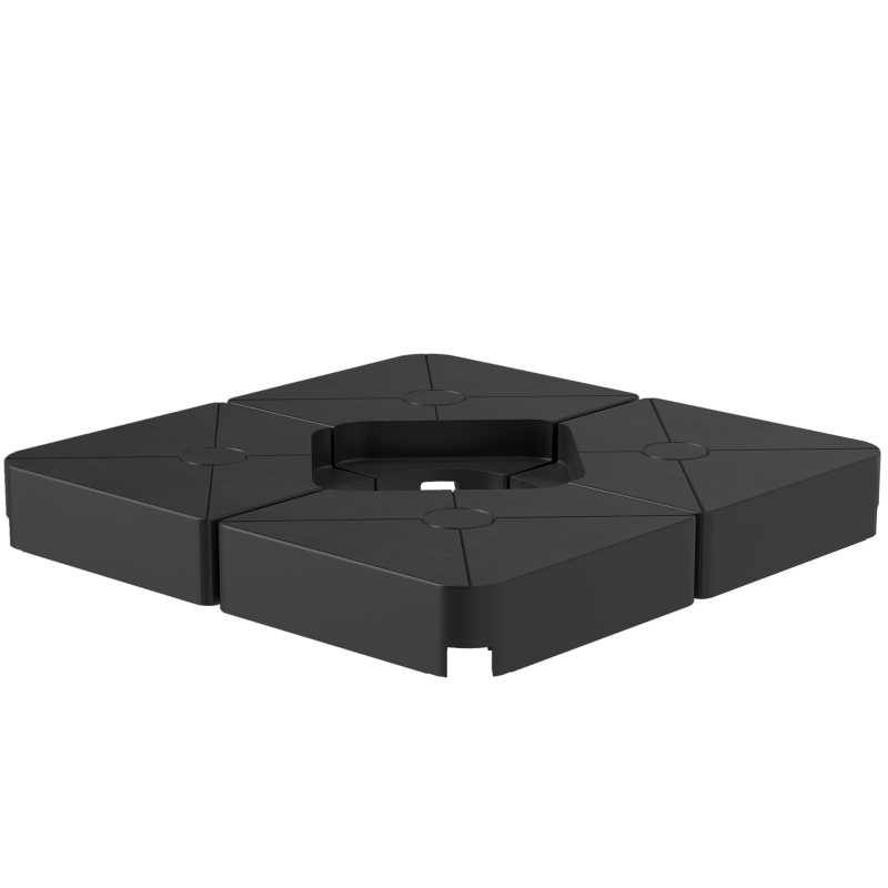 Outsunny Umbrella Weights for Cantilever Parasols, Set of 4 Heavy Duty Parasol Base Weights, Black