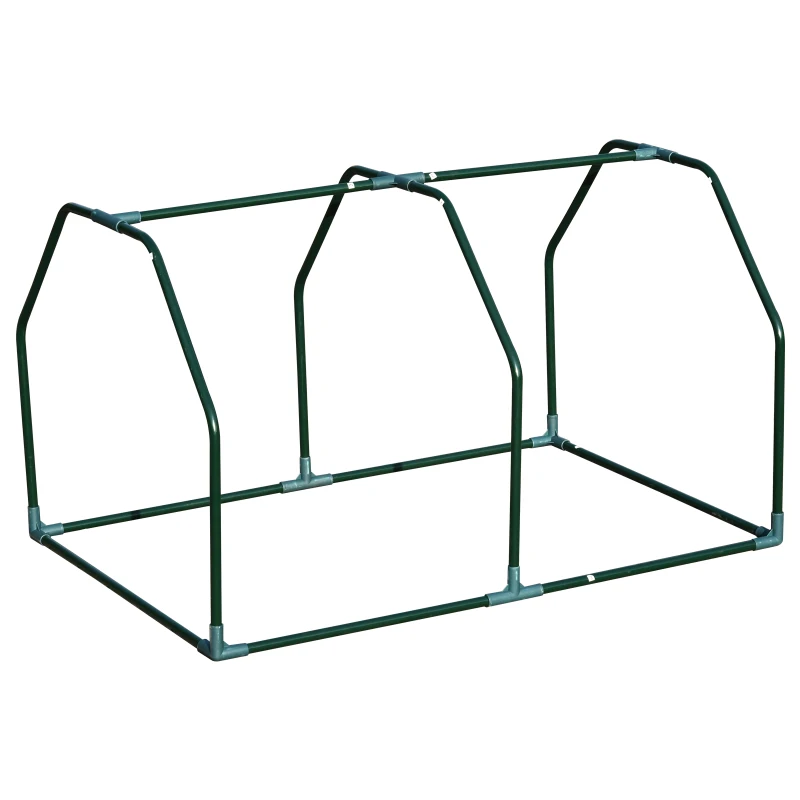 Outsunny 39" x 28" x 24" Portable Mini Greenhouse PE Grow House with Zipper Door Gardening Plant Cover Steel Frame