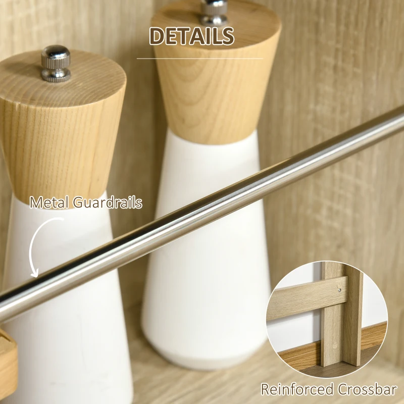 HOMCOM Bar Table Counter Height Dining Table with 3 Storage Shelves for Kitchen, Dining Room, Living Room, Natural