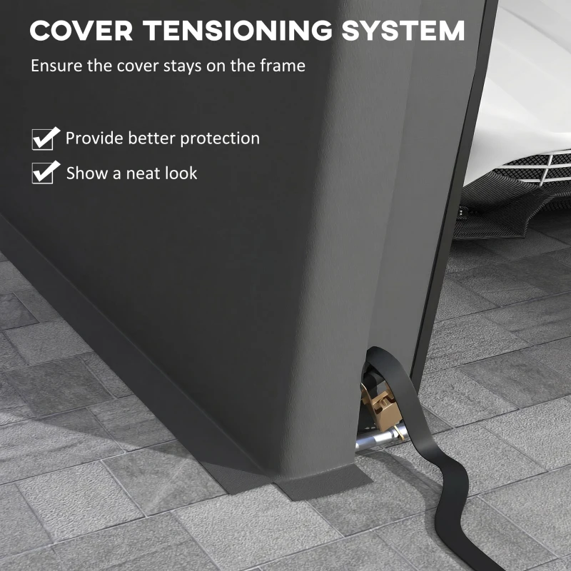 Outsunny 12' x 20' Portable Garage, Heavy Duty Carport Canopy with Ventilation Windows and Large Roll-up Door, Dark Grey