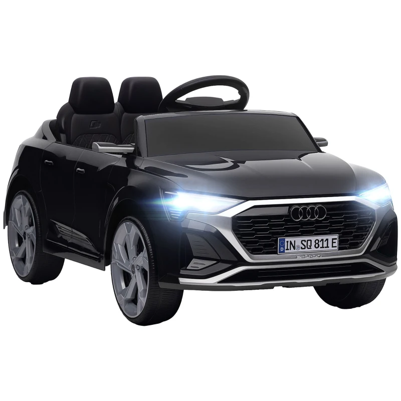 Qaba 12V Battery Powered Kids Electric Car, Audi Q8 etron Sportback Licensed Ride on Car w/ Remote Control, Black