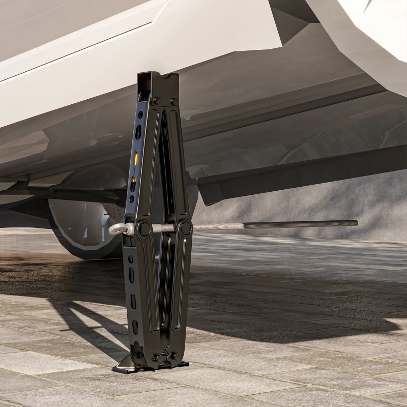 HOMCOM Steel Car Jack, Portable Scissor Jack, 2 Ton (4400 lbs) Capacity for Auto Sedan SUV MPV Tire Changes & Repairs, Black