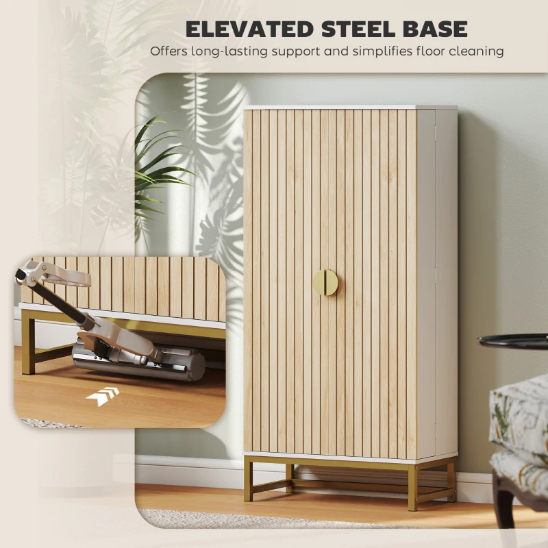 HOMCOM 47" Kitchen Pantry Cabinet, Freestanding Kitchen Storage Cabinet with 12 Door Shelves and Adjustable Shelves, White