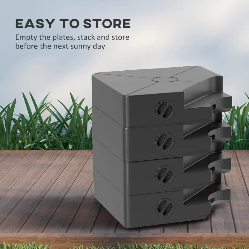 Outsunny Umbrella Weights for Cantilever Parasols, Set of 4 Heavy Duty Parasol Base Weights, Black