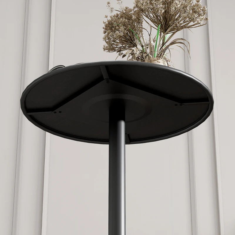 HOMCOM Round Bar Table for 2, Modern Pub Table with Steel Frame, Easy Assembly for Small Space Home Bar Cocktail Bistro, Black