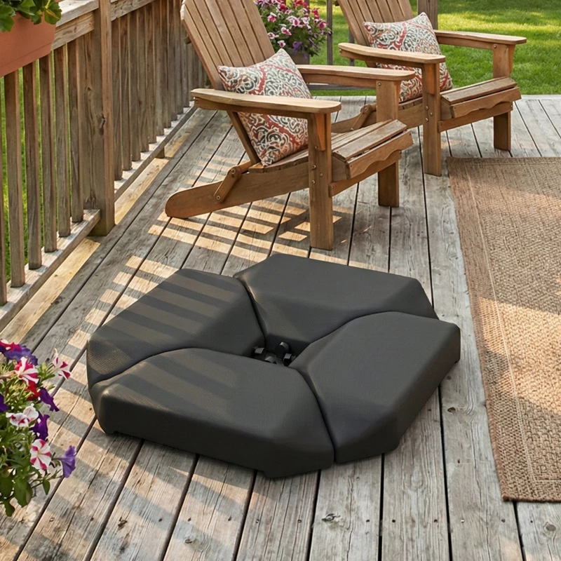 Outsunny 4PCs Cantilever Umbrella Base Weights for Offset Banana Parasol, HDPE Water or Sand Filled Patio Umbrella Weights