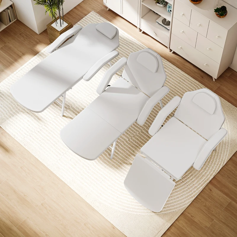 HOMCOM Portable Massage Table, Foldable Massage Bed, White