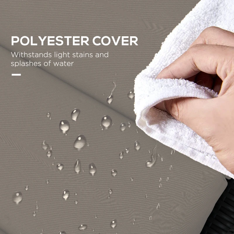 Outsunny Patio Chaise Lounge Chair Cushion Replacement Sun Lounger Pads with Headrest and Ties, Dark Grey