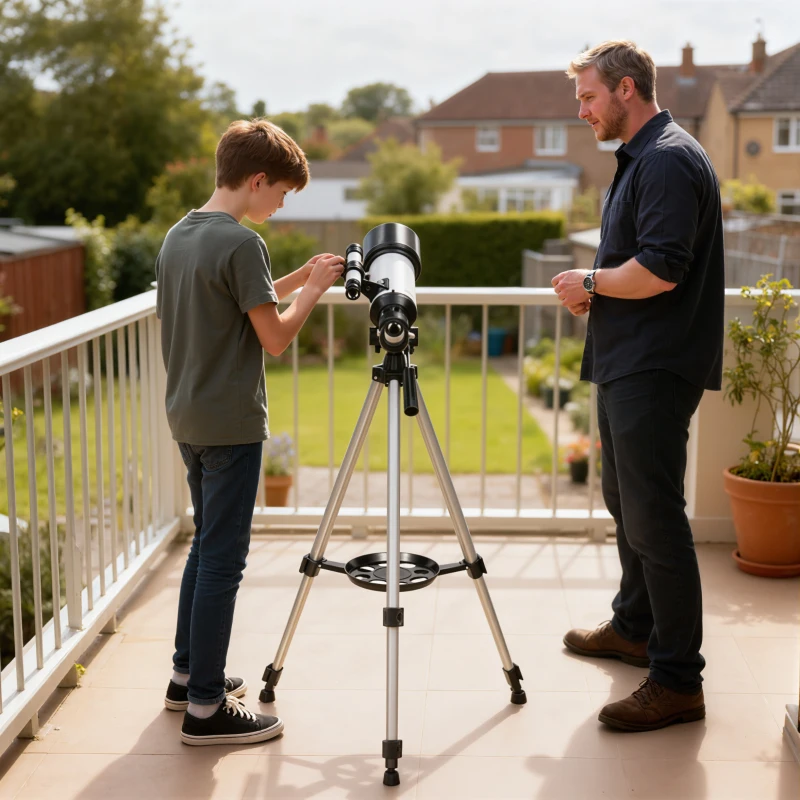 Outsunny Telescope for Adults, 70 mm Aperture 400 mm Refractor Telescope with 40X/16X, Adjustable Tripod, Bag, White