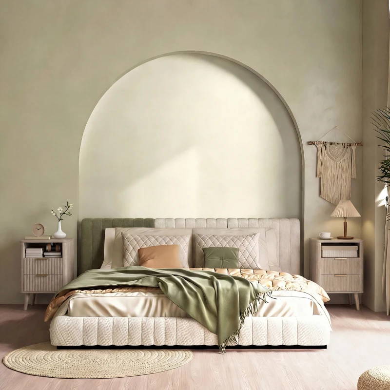 HOMCOM Nightstands Set of 2, Modern Bedside Tables with Charging Station, 2 Drawers and Open Shelf, Grey