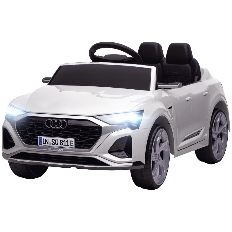 Qaba 12V Battery Powered Kids Electric Car, Audi Q8 etron Sportback Licensed Ride on Car w/ Remote Control, White