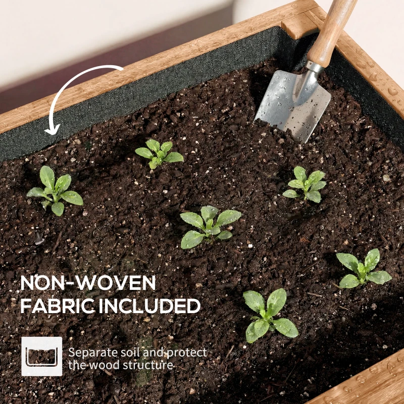 Outsunny 4-Tier Raised Garden Bed, 33.5" x 18" x 55" Vertical Wooden Outdoor Planter Box with Drainage Holes and Fabric Liner