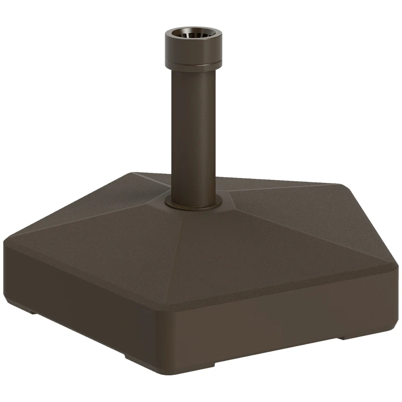 Outsunny Patio Umbrella Base Holder, Heavy Duty Outdoor Umbrella Stand Base, Poolside, Brown